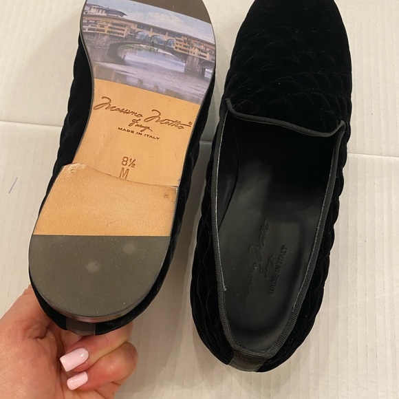 Massimo Matteo Men's Black Quilted Velvet Loafers 8.5 New - Picture 2 of 16